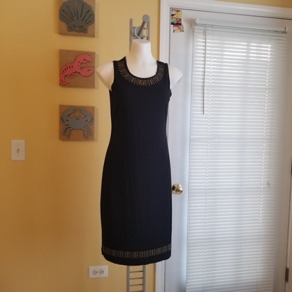 NWT Karen Kane Embellished black midi dress (M)